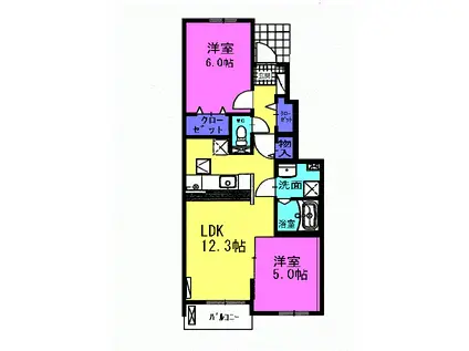 モデレートB(2LDK/1階)の間取り写真