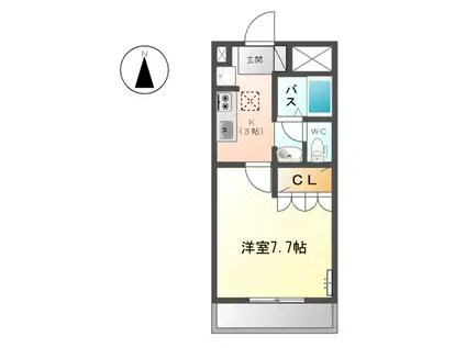 レシェンテV(1K/1階)の間取り写真