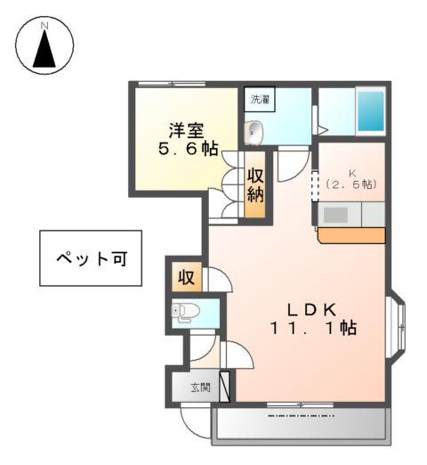 ピアレスT(1LDK/1階)の間取り写真