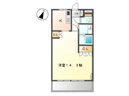 NOBLECHATEAU K.T(1K/2階)の間取り写真