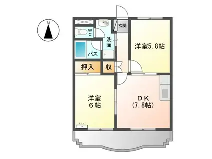 エクセレントT(2DK/2階)の間取り写真