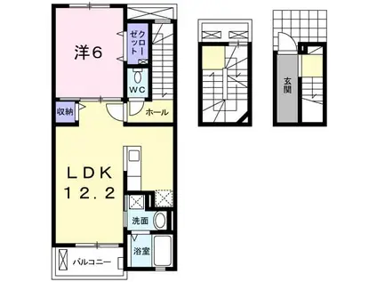 ラヴィータ Ⅱ(1LDK/3階)の間取り写真