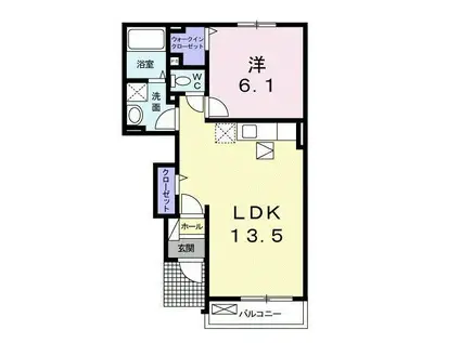 アルカンシエル・ド・ナナⅠ(1LDK/1階)の間取り写真