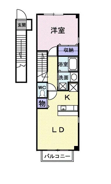 ジュピターK Ⅱ(1LDK/2階)の間取り写真