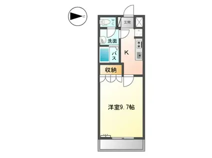 FOREST VILLA(1K/2階)の間取り写真