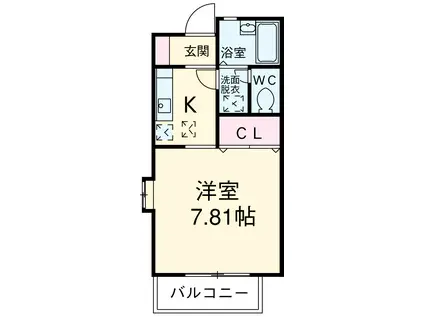 エルザⅡ(1K/1階)の間取り写真