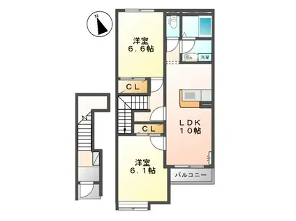 アネシス(2LDK/2階)の間取り写真