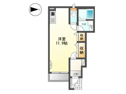 グレースコート(ワンルーム/1階)の間取り写真