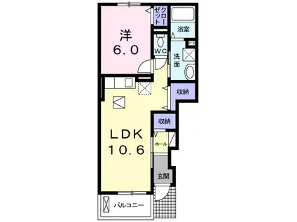 グランツMO 5(1LDK/1階)の間取り写真