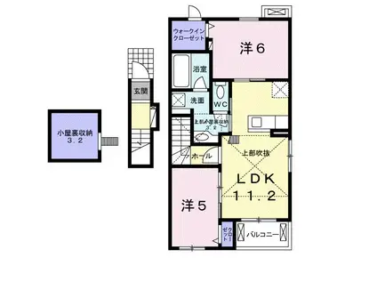 SKYⅠ(2LDK/2階)の間取り写真