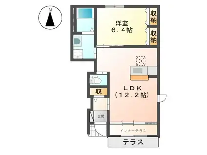 サンフィットⅢ(1LDK/1階)の間取り写真