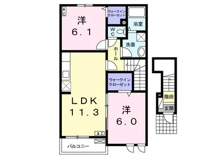 ローレルコート(2LDK/2階)の間取り写真