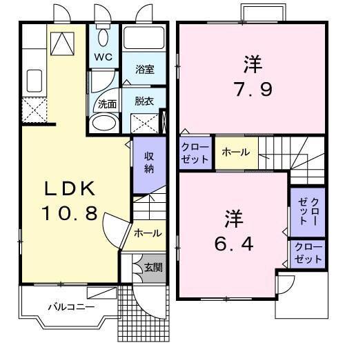 クレインアライトⅣ(2LDK/1階)の間取り写真