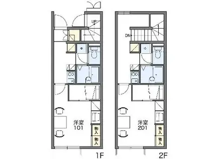 レオパレス岐阜村前(1K/2階)の間取り写真