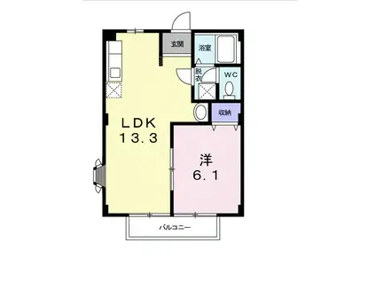 グリーンハイツ林(1LDK/1階)の間取り写真