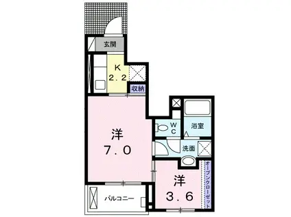 高松琴平電鉄志度線 沖松島駅 徒歩2分 3階建 築6年(2K/1階)の間取り写真
