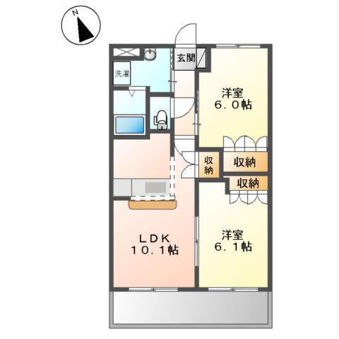 ル プランタン(2LDK/2階)の間取り写真