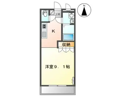 メゾン土貴野(ワンルーム/2階)の間取り写真