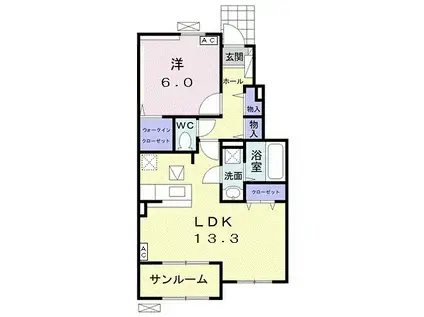 メゾンタカラ Ⅰ(1LDK/1階)の間取り写真