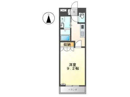 ヒールコート(1K/2階)の間取り写真