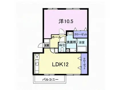 サンフラワーⅡ(1LDK/2階)の間取り写真
