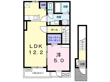 ベルフラワーⅣ(1LDK/2階)の間取り写真