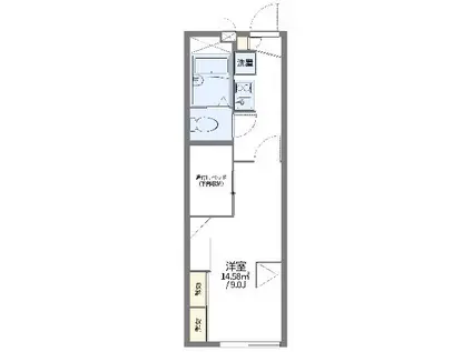 レオパレスアクシス西伊倉(1K/2階)の間取り写真