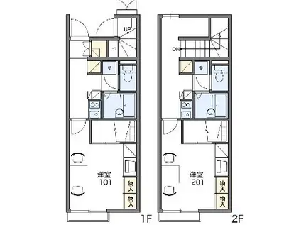 レオパレス アミティ エム(1K/1階)の間取り写真
