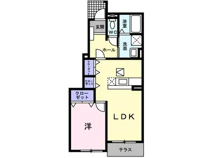 ステラ・K Ⅱ(1LDK/1階)の間取り写真