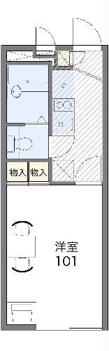 レオパレスパルコートⅡ(1K/2階)の間取り写真