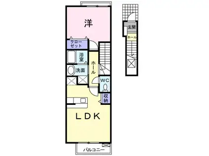 セレーノ鱇(1LDK/2階)の間取り写真