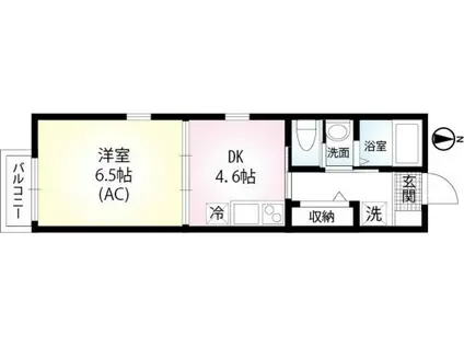 HEIM RUHE(1DK/1階)の間取り写真