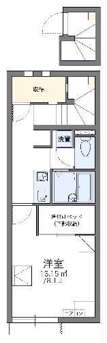 レオネクストハピネス(1K/2階)の間取り写真
