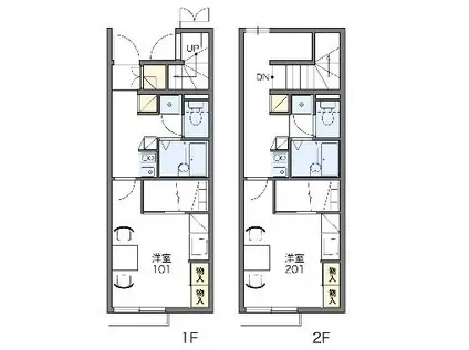 レオパレスかわごえ 参(1K/2階)の間取り写真