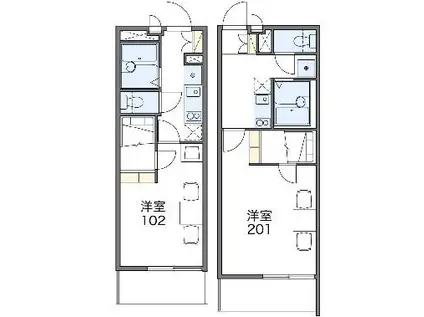 レオパレスチェリーハウス(1K/3階)の間取り写真