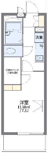 レオパレス苺(1K/2階)の間取り写真