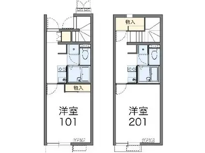 レオネクストシャトレーⅡ(1K/1階)の間取り写真
