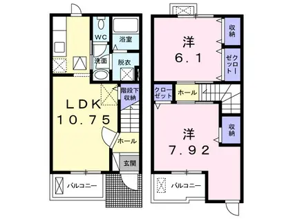 エスペランスⅡ(2LDK/1階)の間取り写真