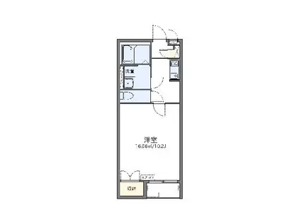 レオネクストシュエット パトリ(1K/2階)の間取り写真