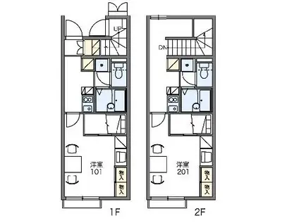 レオパレスウエオレットキンセイ(1K/1階)の間取り写真