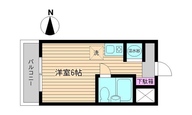 ポルタ・ビアンカ(ワンルーム/2階)の間取り写真