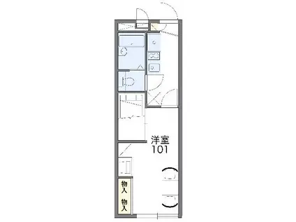 レオパレスパンサー 三ツ谷(1K/1階)の間取り写真