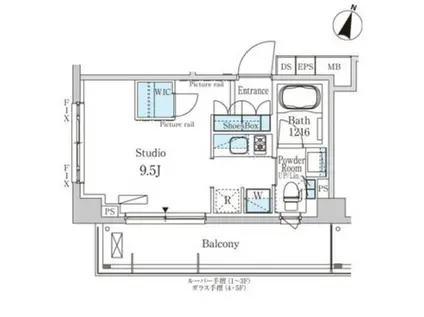 パークアクシス馬込レジデンス(1K/3階)の間取り写真