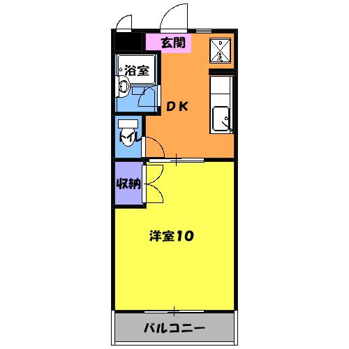 マンション・オアシスⅡ(1DK/2階)の間取り写真