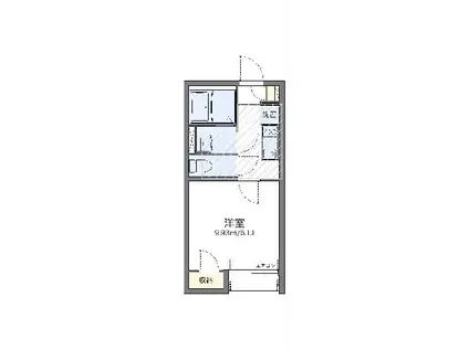 レオネクスト清明山(1K/1階)の間取り写真