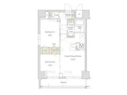 アーバネックス秋葉原イーストⅡ(2LDK/9階)の間取り写真