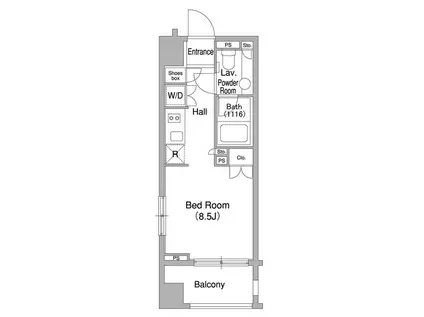 コンフォリア 大森DEUX(ワンルーム/8階)の間取り写真