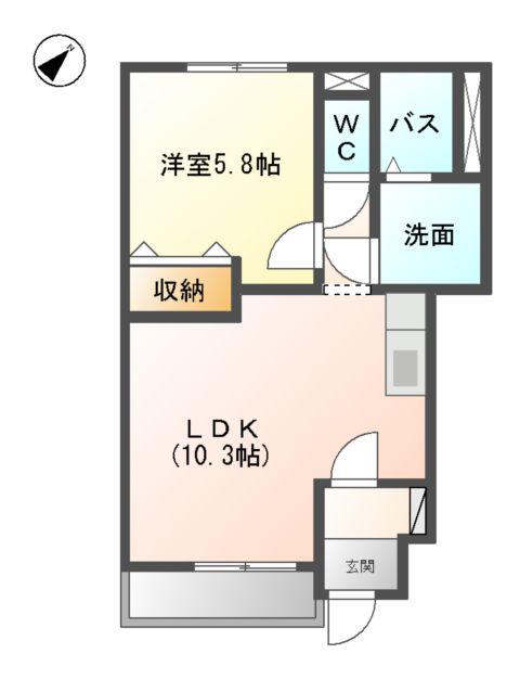 レジェンド(1LDK/1階)の間取り写真