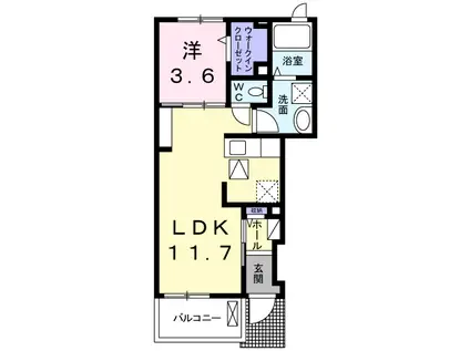 アビリティⅣ(1LDK/1階)の間取り写真