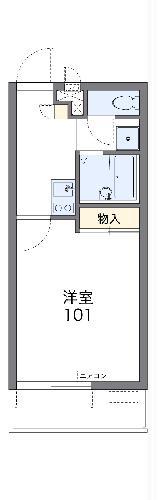 レオパレス妙音通(1K/2階)の間取り写真